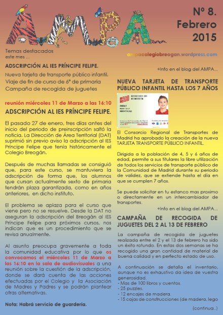 Boletín Febrero anverso