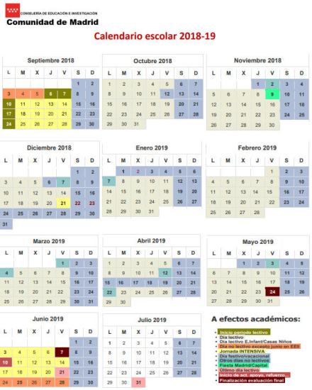calendario-escolar-comunidad-madrid-curso-2018-2019