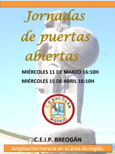 Cartel puertas abiertas 2020